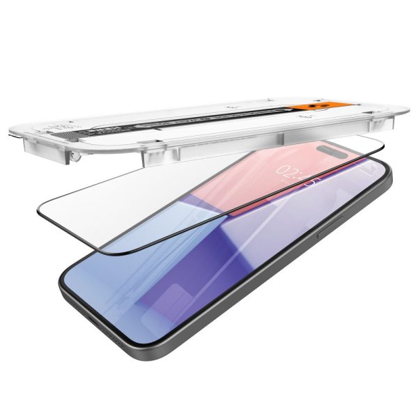 Glas.tR EZ Fit FC rūdīta stikla ekrāna aizsargs iPhone 15 - melns