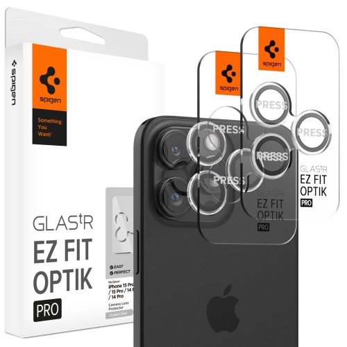 iPhone 15 Pro / 15 Pro Max / 16 Pro / 16 Pro Max kameras aizsargapvalks Glas.tR EZ Fit Optik Pro - 2 gab.