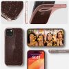 Šķidro kristālu mirdzošs iPhone 15 Plus vāciņš - rozā caurspīdīgs