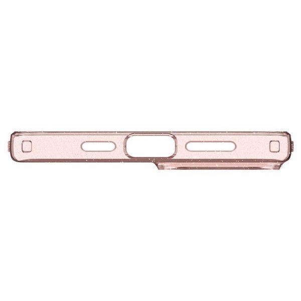Šķidro kristālu mirdzošs iPhone 15 Plus vāciņš - rozā caurspīdīgs