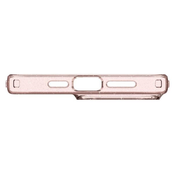 Šķidro kristālu mirdzošs iPhone 15 Pro vāciņš - rozā caurspīdīgs