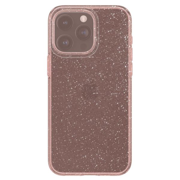 Šķidro kristālu mirdzuma iPhone 15 Pro Max vāciņš - rozā caurspīdīgs