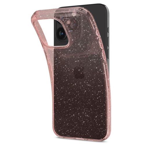 Šķidro kristālu mirdzuma iPhone 15 Pro Max vāciņš - rozā caurspīdīgs