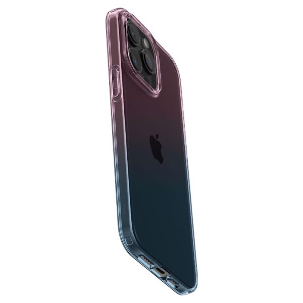 iPhone 15 Pro šķidro kristālu vāciņš — rozā un zils