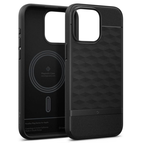 Caseology Parallax Mag iPhone 15 Pro vāciņš ar MagSafe tehnoloģiju — matēti melns