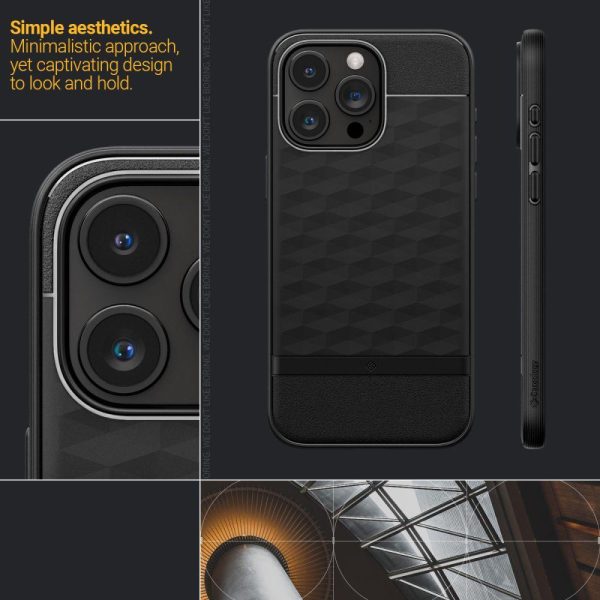 Caseology Parallax Mag iPhone 15 Pro vāciņš ar MagSafe tehnoloģiju — matēti melns