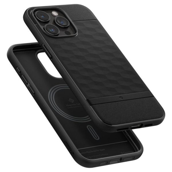 Caseology Parallax Mag iPhone 15 Pro vāciņš ar MagSafe tehnoloģiju — matēti melns