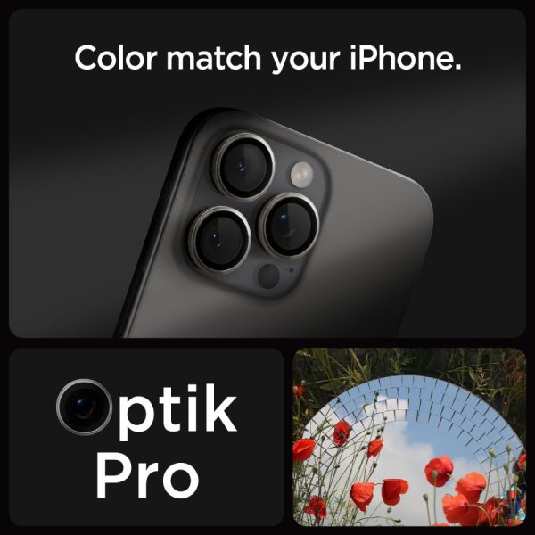 Kameras aizsargs iPhone 14 Pro / Pro Max / 15 Pro / Pro Max dabīgā titāna krāsā - 2 gab.