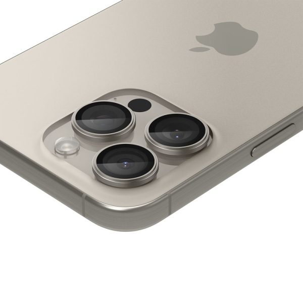 Kameras aizsargs iPhone 14 Pro / Pro Max / 15 Pro / Pro Max dabīgā titāna krāsā - 2 gab.