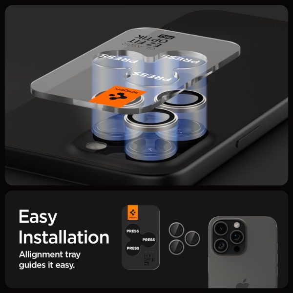Kameras aizsargs iPhone 14 Pro / Pro Max / 15 Pro / Pro Max dabīgā titāna krāsā - 2 gab.