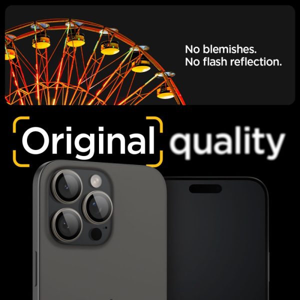 Kameras aizsargs iPhone 14 Pro / Pro Max / 15 Pro / Pro Max dabīgā titāna krāsā - 2 gab.