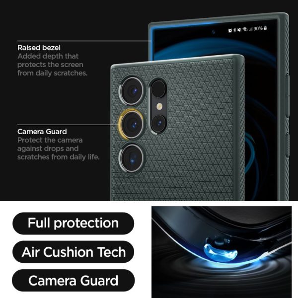 Samsung Galaxy S24 Ultra Liquid Air aizsargvāciņš - tumši zaļš