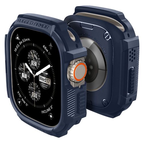 Apple Watch Ultra 1/2 Rugged Armor aizsargapvalks, 49 mm - tumši zils