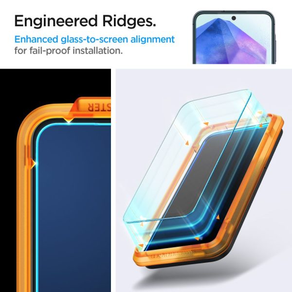 Rūdīts stikls ar montāžas rāmi priekš Samsung Galaxy A55 Glas tR AlignMaster - 2 gab.