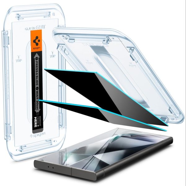 Aizsargstikls Samsung Galaxy S24 Ultra Glas.tR EZ Fit Privacy ekrānam - 2 gab.