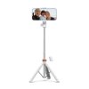 Bluetooth selfiju nūja ar statīvu, tālvadības pulti un galvu no 180 līdz 148 cm - balta