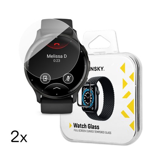 Rūdīts stikls Garmin Venu 3 45 mm Full Glue pulkstenim - 2 gab.