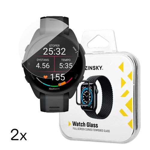 Rūdīts stikls Garmin Forerunner 165 Full Glue pulkstenim - 2 gab.