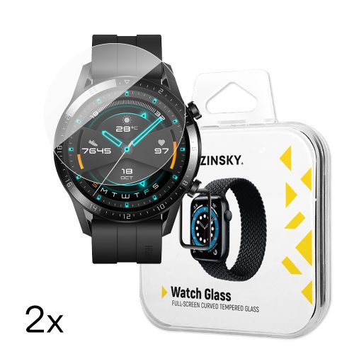 Rūdīts stikls Huawei Watch GT 2 / GT 2 Pro 46mm Full Glue - 2 gab.
