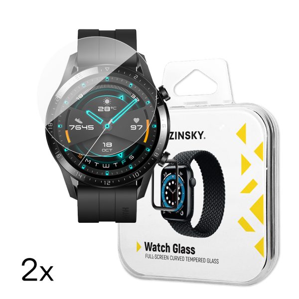 Rūdīts stikls Huawei Watch GT 2 / GT 2 Pro 46mm Full Glue - 2 gab.
