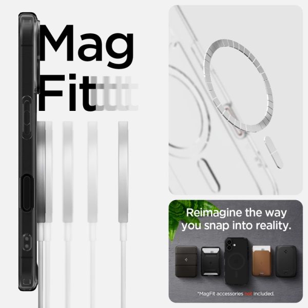 iPhone 16e Ultra Hybrid T MagSafe vāciņš — caurspīdīgs melns