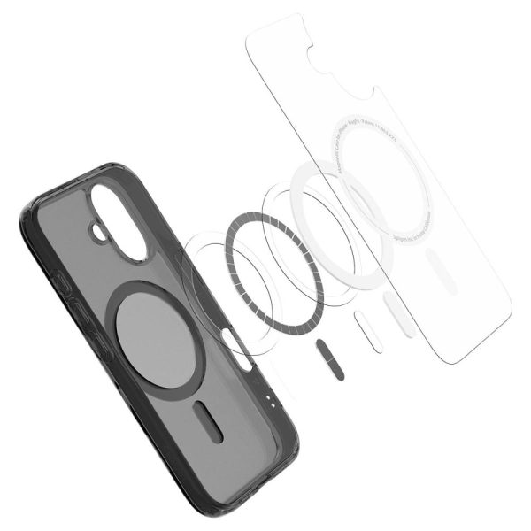 iPhone 16e Ultra Hybrid T MagSafe vāciņš — caurspīdīgs melns