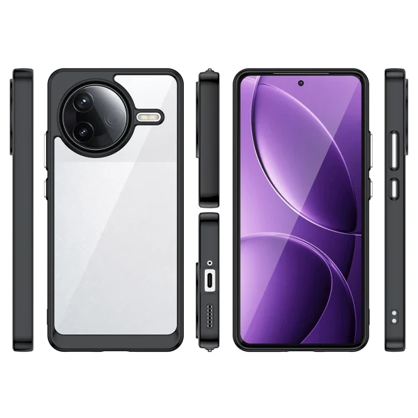 Xiaomi Poco F7 Ultra kosmosa maciņš ar gēla rāmi - melns