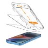 Rūdīts stikls iPhone 13 / 13 PRO / 14 / 16e ar Quick Set+ uzstādīšanas rāmi - 2 gab.