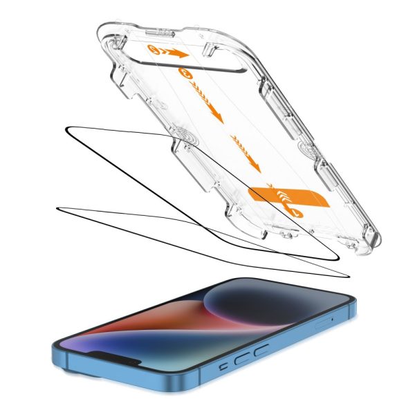 Rūdīts stikls iPhone 13 / 13 PRO / 14 / 16e ar Quick Set+ uzstādīšanas rāmi - 2 gab.