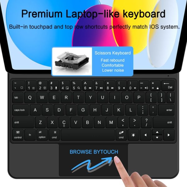 iPad 10.9'' 2022 / iPad 11'' 2025 Smartcase magnētiskais tastatūras maciņš - melns