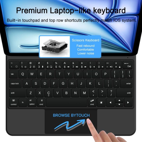 iPad Air 10.9'' 2020 / 2022 / iPad Air 11'' 2024 / 2025 Smartcase magnētiskais tastatūras maciņš - melns