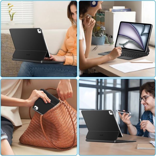 Vāciņš ar tastatūru iPad Pro 12.9'' 2020 / 2021 / 2022 / iPad Air 13'' 2024 / 2025 Smartcase Magnetic - melns