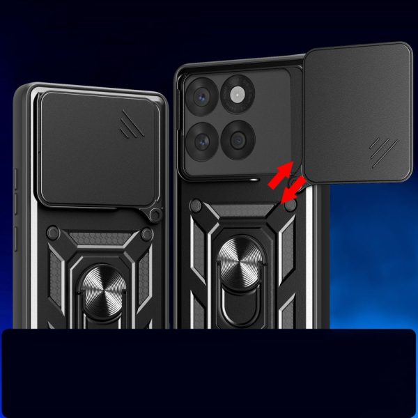 Motorola Edge 60 Fusion maciņš ar statīvu un CamShield Pro objektīva pārsegu - melns