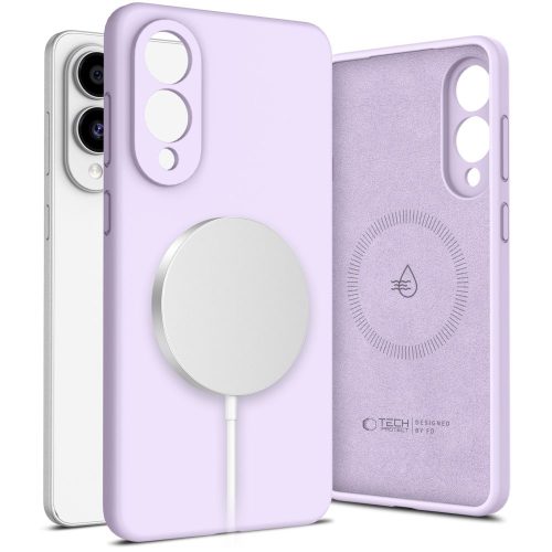 Samsung Galaxy S25 Edge MagSafe šķidrā silikona maciņš - violets