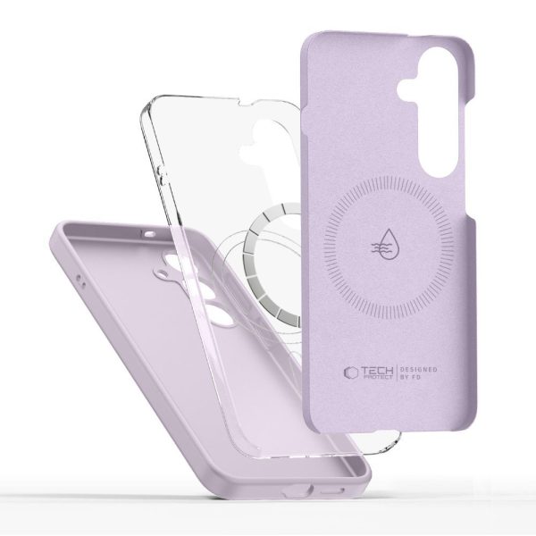 Samsung Galaxy S25 Edge MagSafe šķidrā silikona maciņš - violets