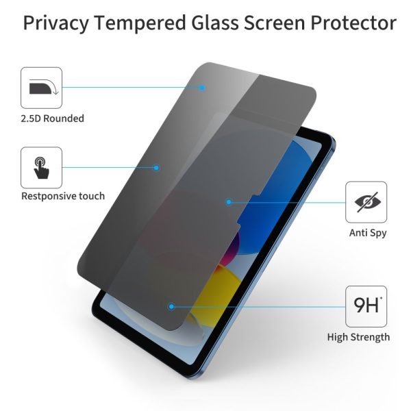 Konfidencialitātes stikls iPad 10.9'' 2022 / iPad 11'' 2025 Glass Spy+