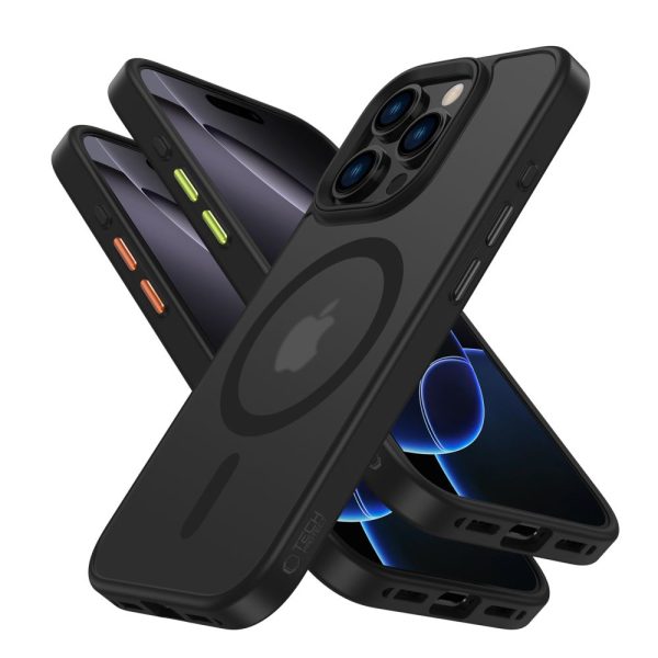 iPhone 16 Pro Max vāciņš ar MagMat Magsafe pogu vāciņiem - matēti melns