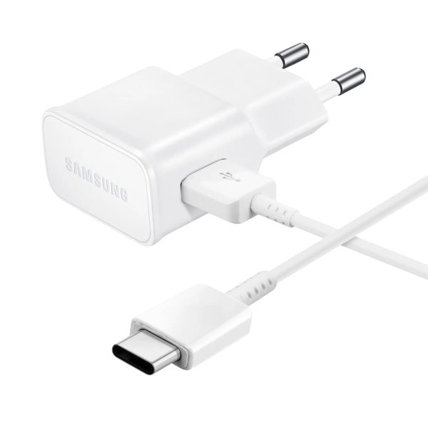 Samsung USB-A 15W sienas lādētājs ar USB-A - USB-C kabeli - balts