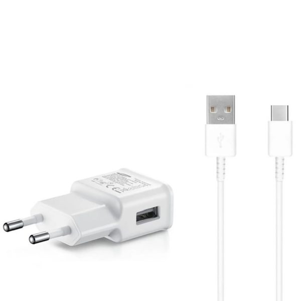 Samsung USB-A 15W sienas lādētājs ar USB-A - USB-C kabeli - balts