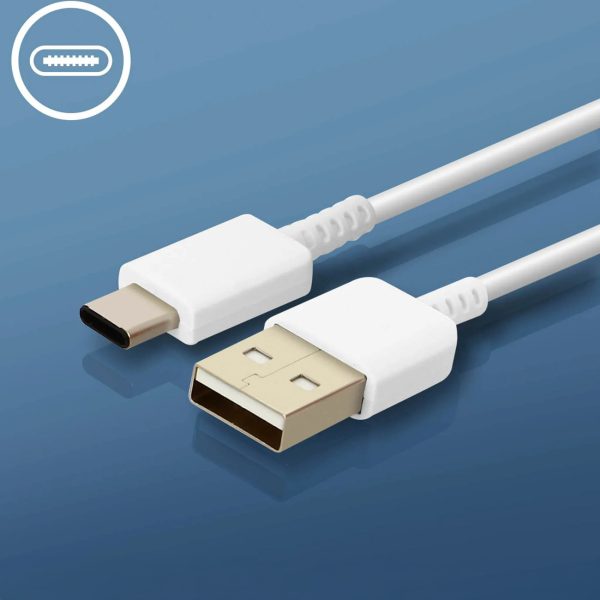 Samsung USB-A 15W sienas lādētājs ar USB-A - USB-C kabeli - balts