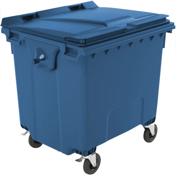 Konteiners sadzīves atkritumiem PZH EN 840-2 DIN 1100L - zils
