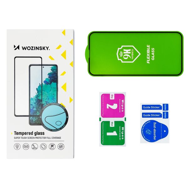 Rūdīta stikla plēve ar rāmi Samsung Galaxy A72 4G Full Cover Flexi Nano - melna