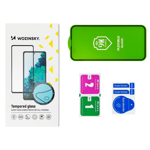 Rūdīta stikla plēve Moto G60s ar pilna pārklājuma Flexi Nano rāmi