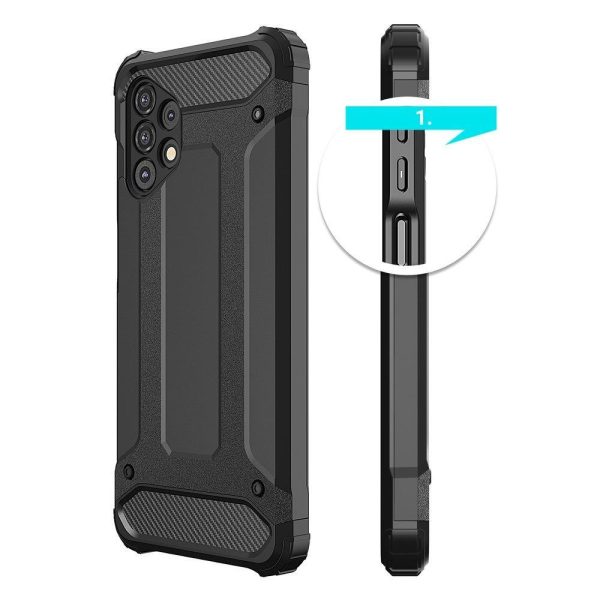 Samsung Galaxy A73 Hybrid Armor maciņš - melns