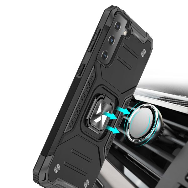 Ring Armor hibrīda maciņš ar magnētisku turētāju Samsung Galaxy S22+ - melns