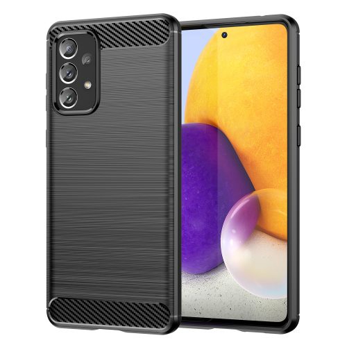 Elastīgs vāciņš Samsung Galaxy A73 Carbon korpusam - melns