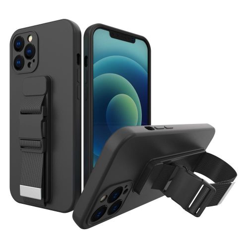Silikona maciņš ar aukliņu Xiaomi Redmi Note 11 Pro Rope Case - melns
