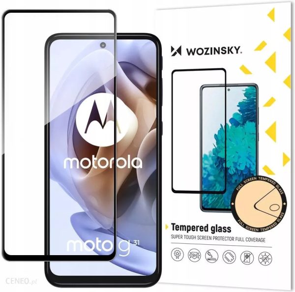 Moto G51 pilnībā līmējams rūdīta stikla ekrāna aizsargs ar rāmi, melns