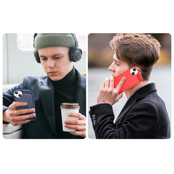 Elastīgs gēla aizmugurējais vāciņš iPhone 14 Plus Carbon korpusam - melns
