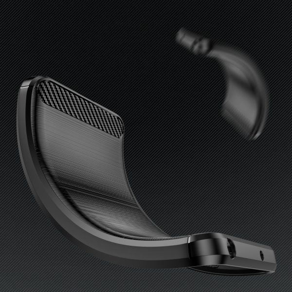 Elastīgs gēla aizmugurējais vāciņš iPhone 14 Plus Carbon korpusam - melns
